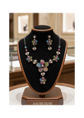 Parure fleurs en pavage de strass nacrelune.com parure