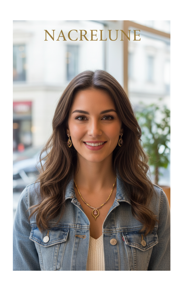 Parure stylisée en strass roses nacrelune.com parure