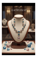 Parure rose et bleue en zirconia