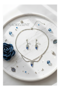 👑Parure en strass bleu et blanc