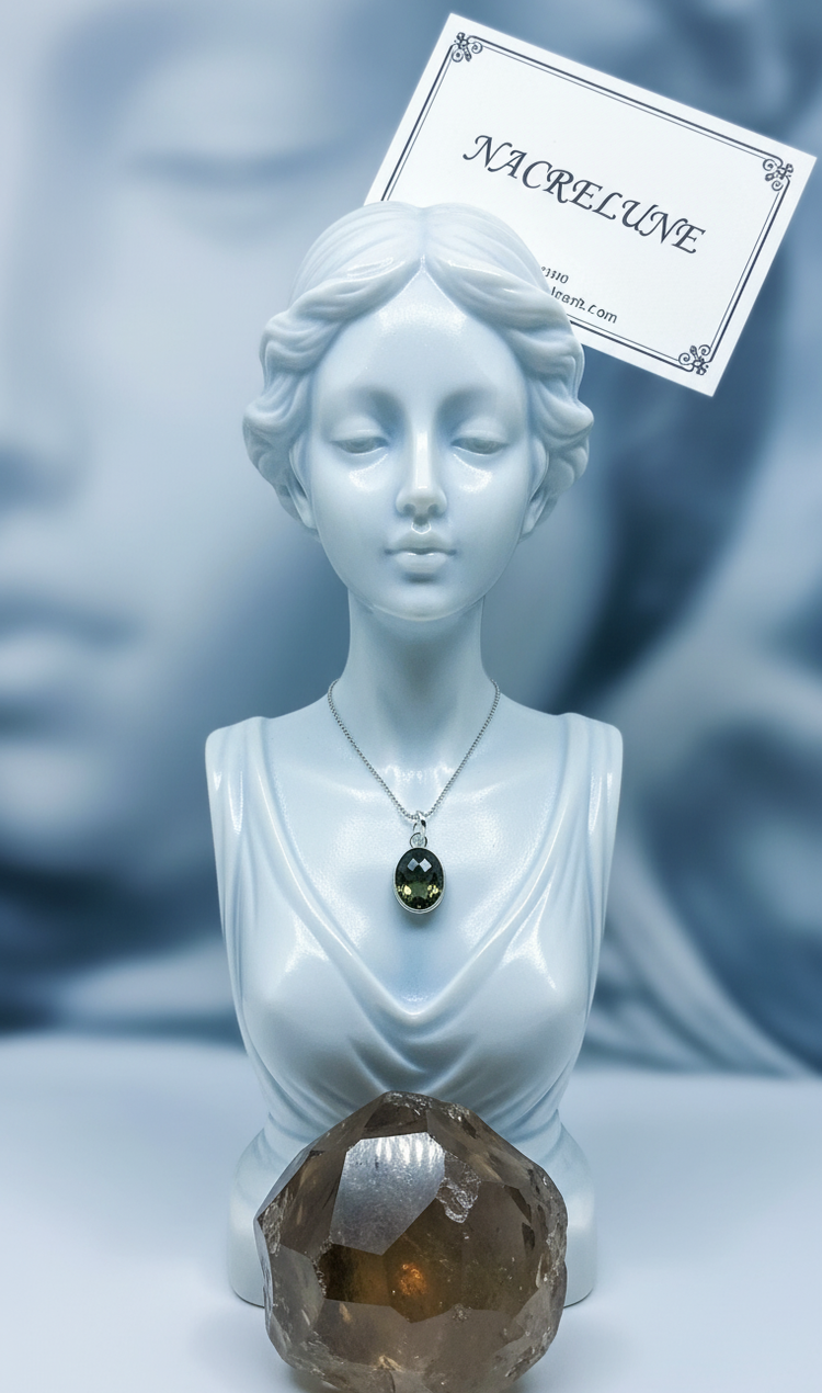 Pendentif en Argent avec Quartz Fumé — 3 Modèles | NACRELUNE NACRELUNE pendentif