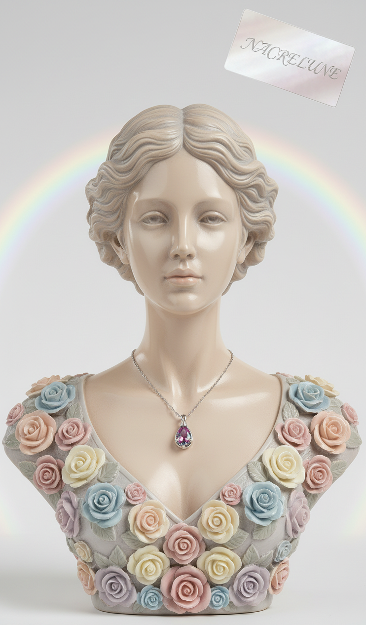 Pendentif en Argent avec Topaze Taillée Traitée Mystique | NACRELUNE NACRELUNE pendentif
