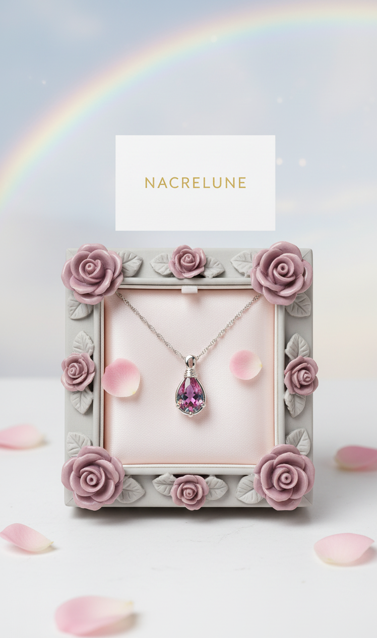 Pendentif en Argent avec Topaze Taillée Traitée Mystique | NACRELUNE NACRELUNE pendentif