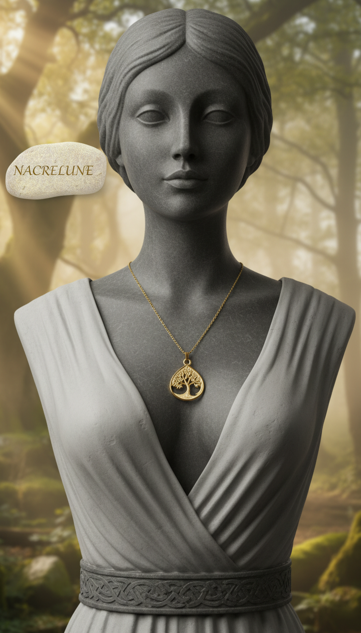 Pendentif Arbre de Vie Plaqué Or avec Chaîne – Chainette de Rallonge | NACRELUNE nacrelune.com pendentif