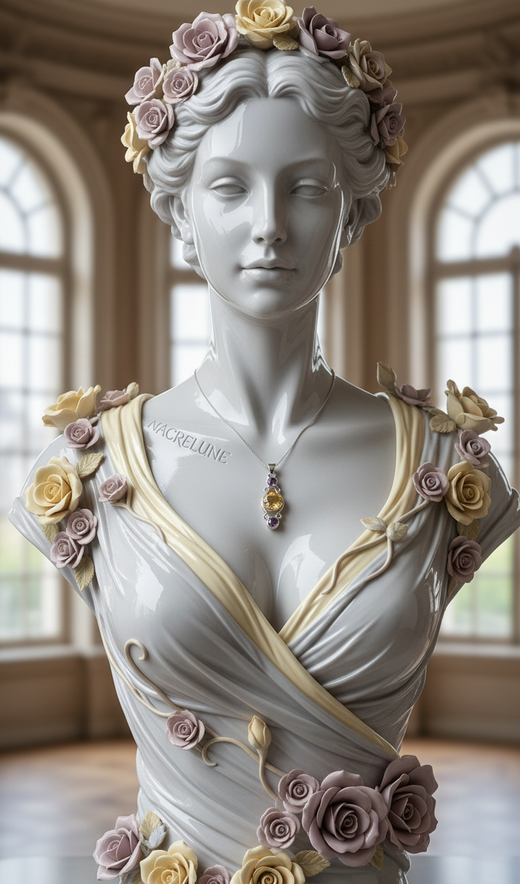 Pendentif Argent 925 avec Citrine et Améthystes Taillées | NACRELUNE NACRELUNE pendentif