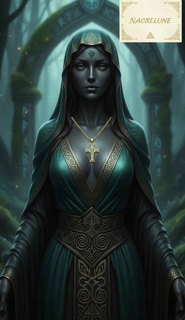 Pendentif Croix Celtique Triquetra & Chaîne en Plaqué Or | NACRELUNE nacrelune.com pendentif