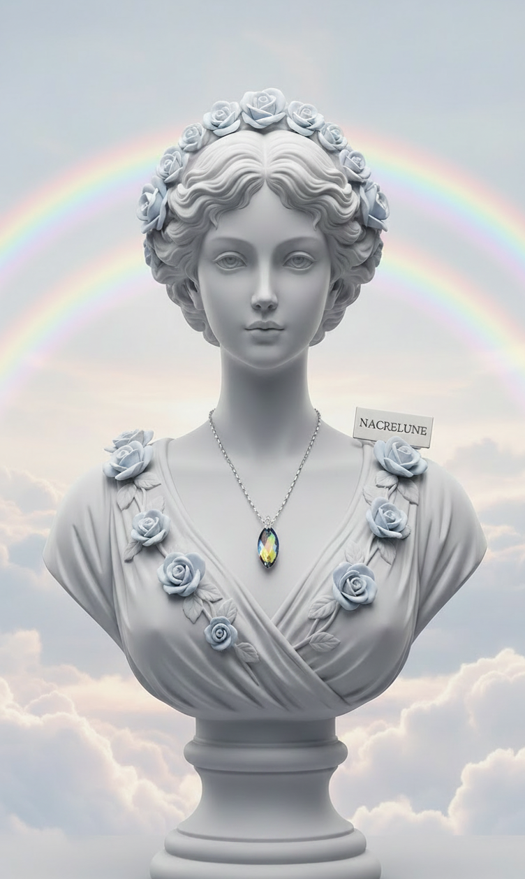 Pendentif Long en Zirconia Multicolore | NACRELUNE NACRELUNE pendentif