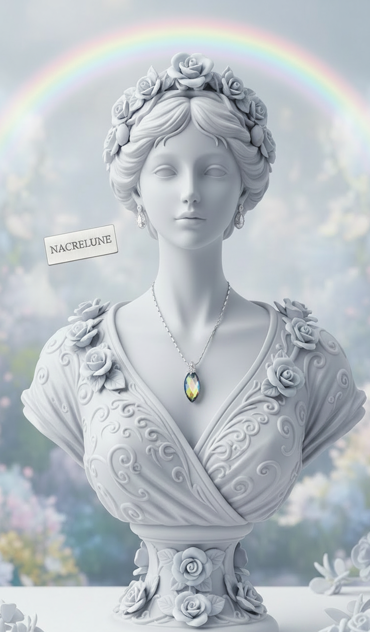 Pendentif Long en Zirconia Multicolore | NACRELUNE NACRELUNE pendentif