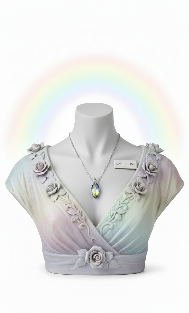Pendentif Long en Zirconia Multicolore | NACRELUNE NACRELUNE pendentif