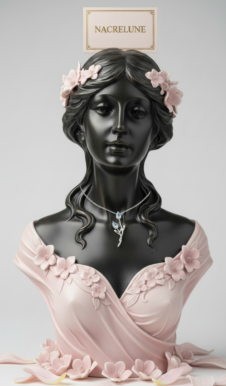 Pendentif Tulipe Argent 925 Véritable avec Chaîne — Bijou Floral | NACRELUNE NACRELUNE pendentif