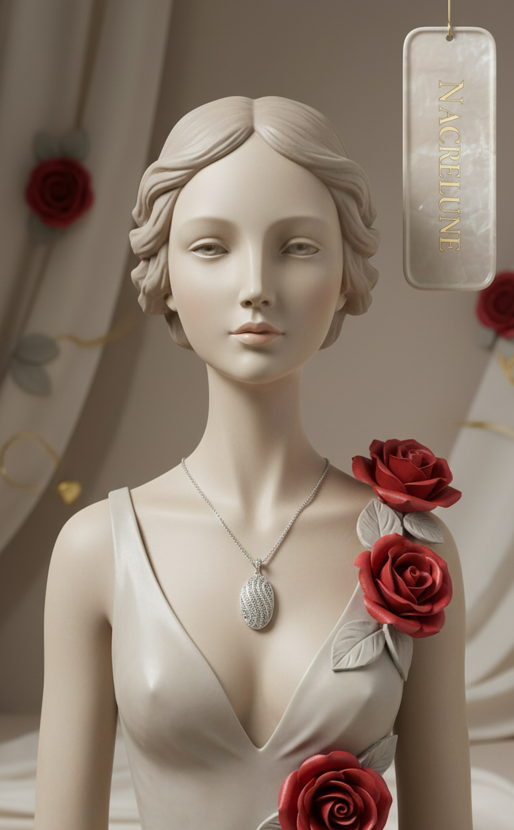 Pendentif en Argent avec Marcassites — Bijou Élégant & Intemporel | NACRELUNE NACRELUNE pendentif