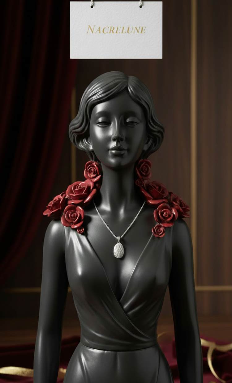 Pendentif en Argent avec Marcassites — Bijou Élégant & Intemporel | NACRELUNE NACRELUNE pendentif