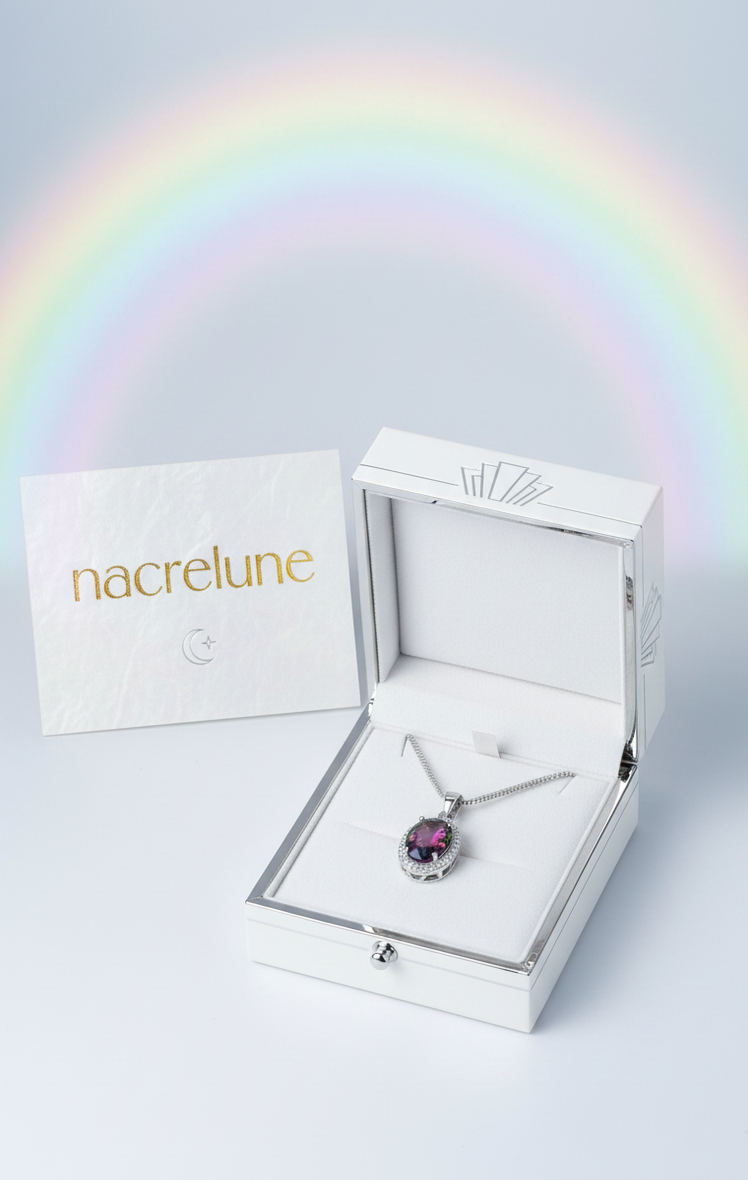 Pendentif en Argent avec Topaze Traitée Mystique | NACRELUNE NACRELUNE pendentif