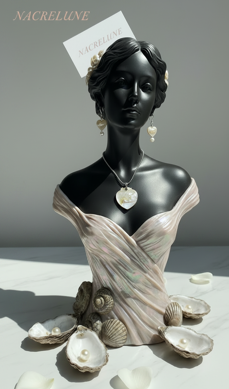 Pendentif en Nacre avec Perle en Formation – Bijou Naturel Rare | NACRELUNE NACRELUNE pendentif