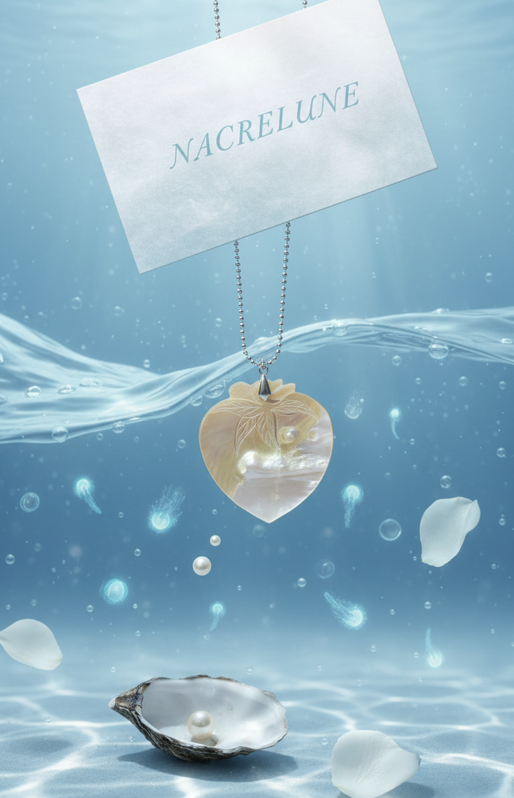 Pendentif en Nacre avec Perle en Formation – Bijou Naturel Rare | NACRELUNE NACRELUNE pendentif