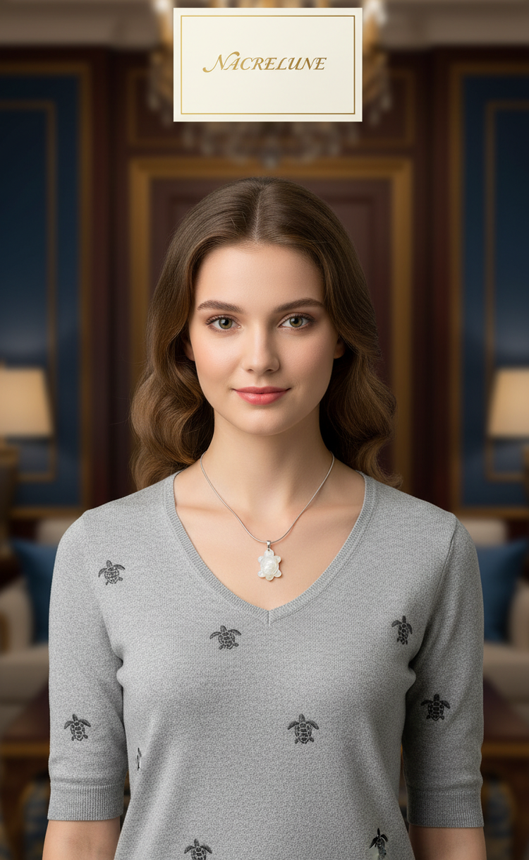 Pendentif en Nacre en Forme de Tortue — Bijou Marin Spirituel | NACRELUNE NACRELUNE pendentif