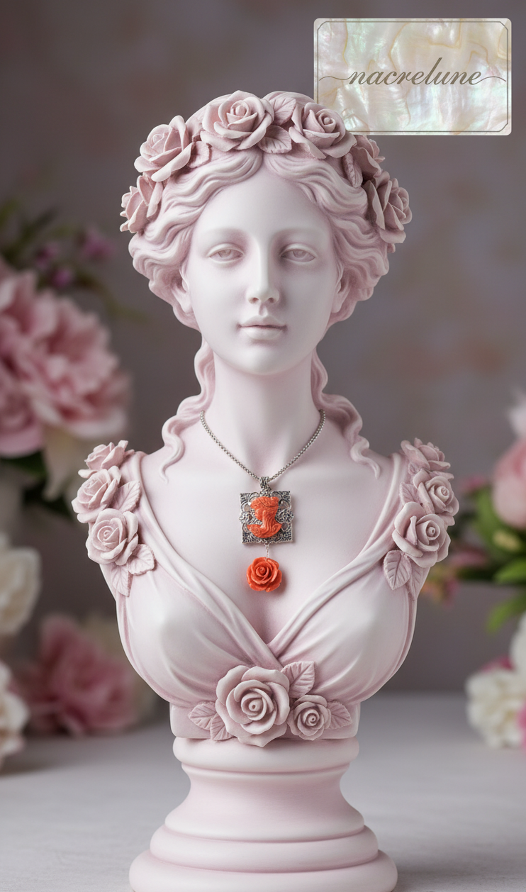 Pendentif en Reproduction de Corail — Dame & Rose Sculptée | NACRELUNE NACRELUNE pendentif