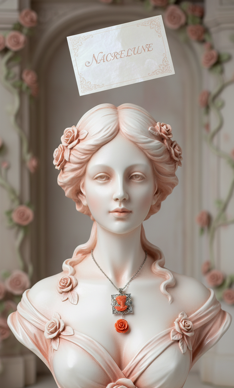 Pendentif en Reproduction de Corail — Dame & Rose Sculptée | NACRELUNE NACRELUNE pendentif