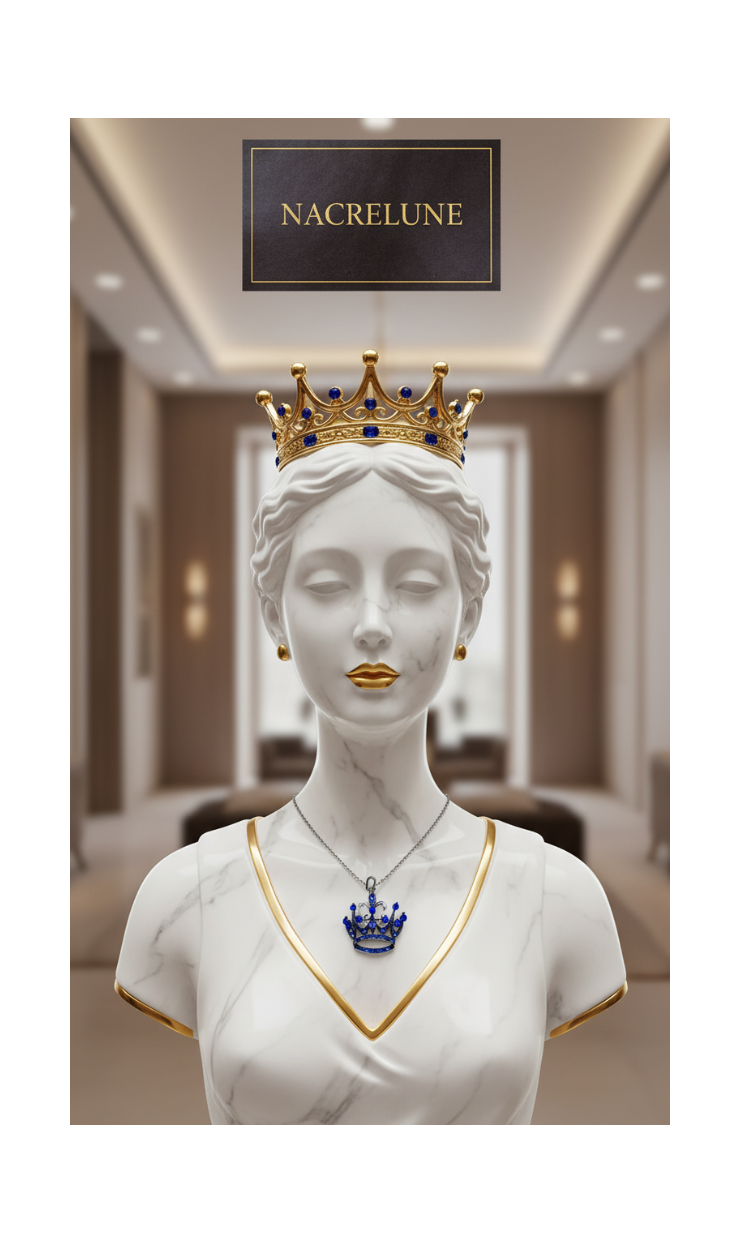 Pendentif en Forme de Couronne avec Strass — 4 Couleurs | NACRELUNE NACRELUNE pendentif