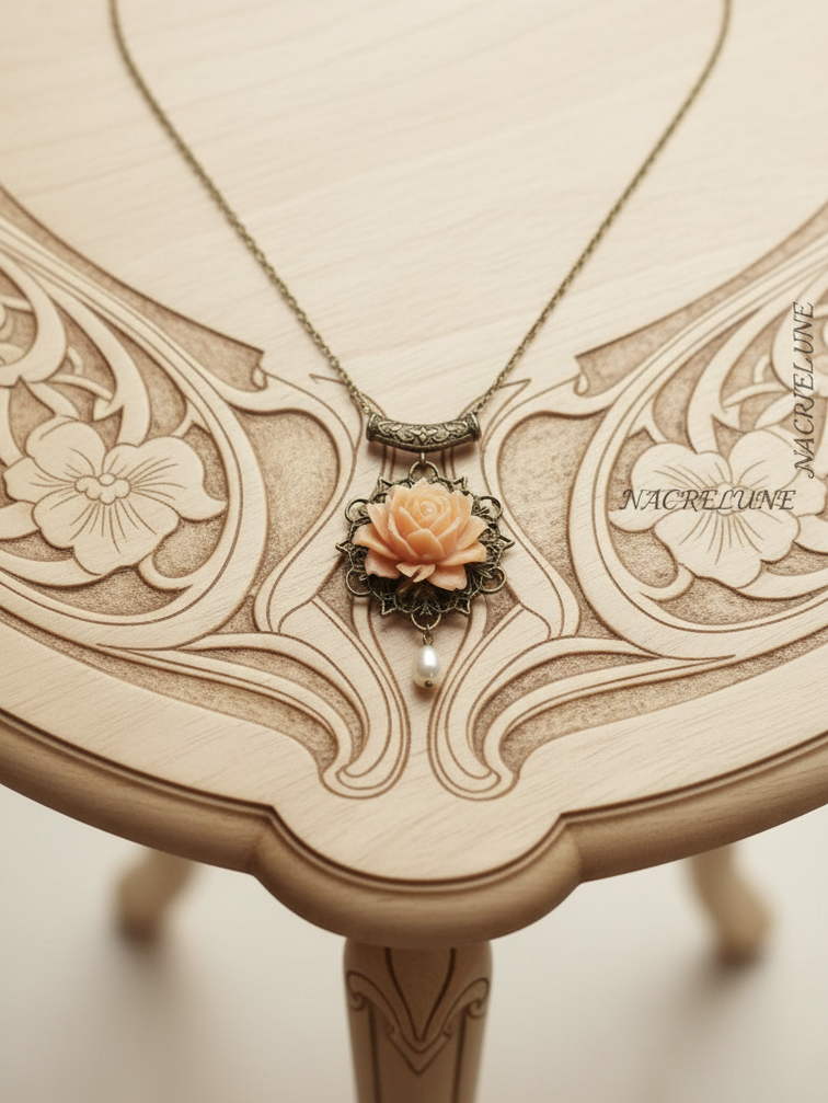Resin rose pendant