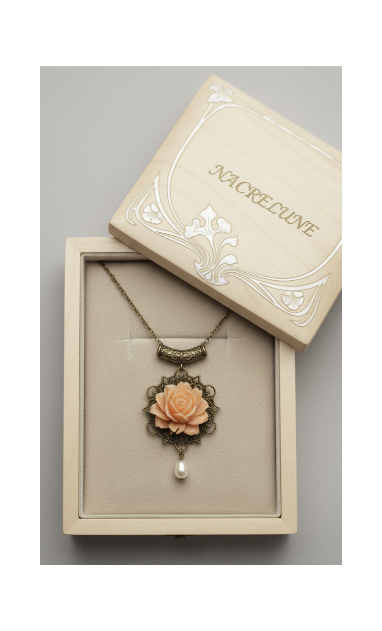 Resin rose pendant