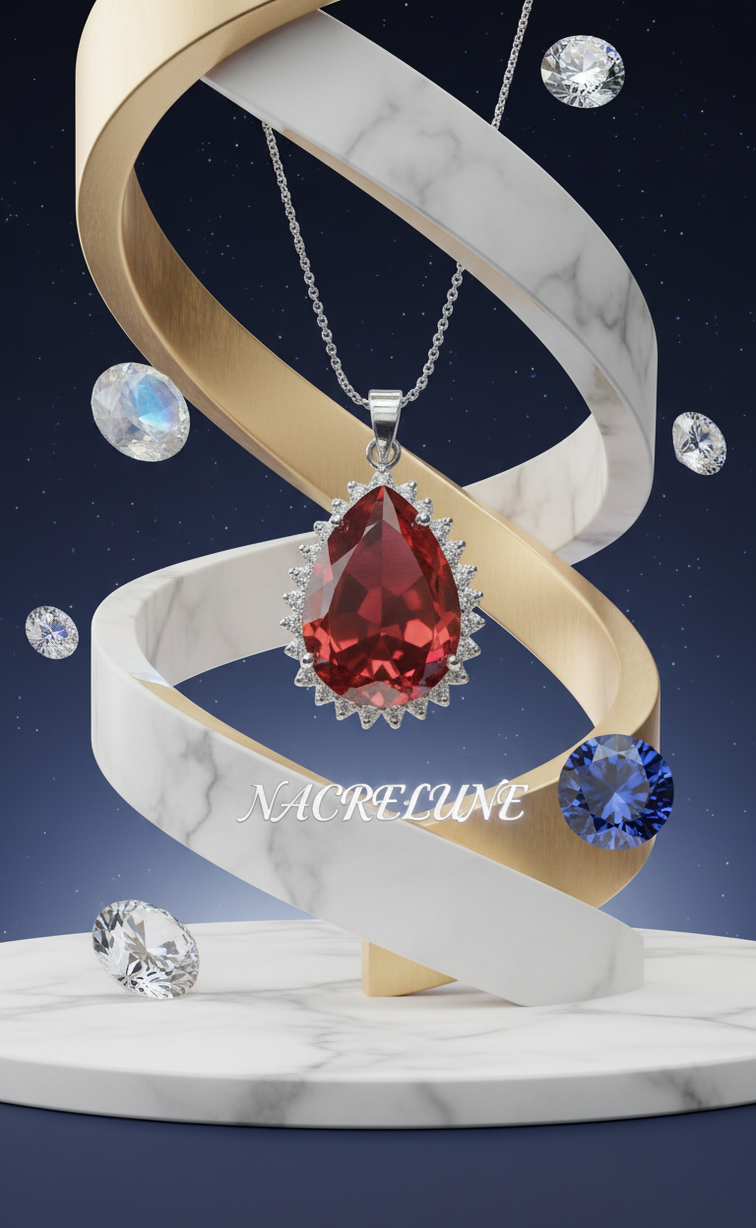 Orange topaz imitation zirconia pendant