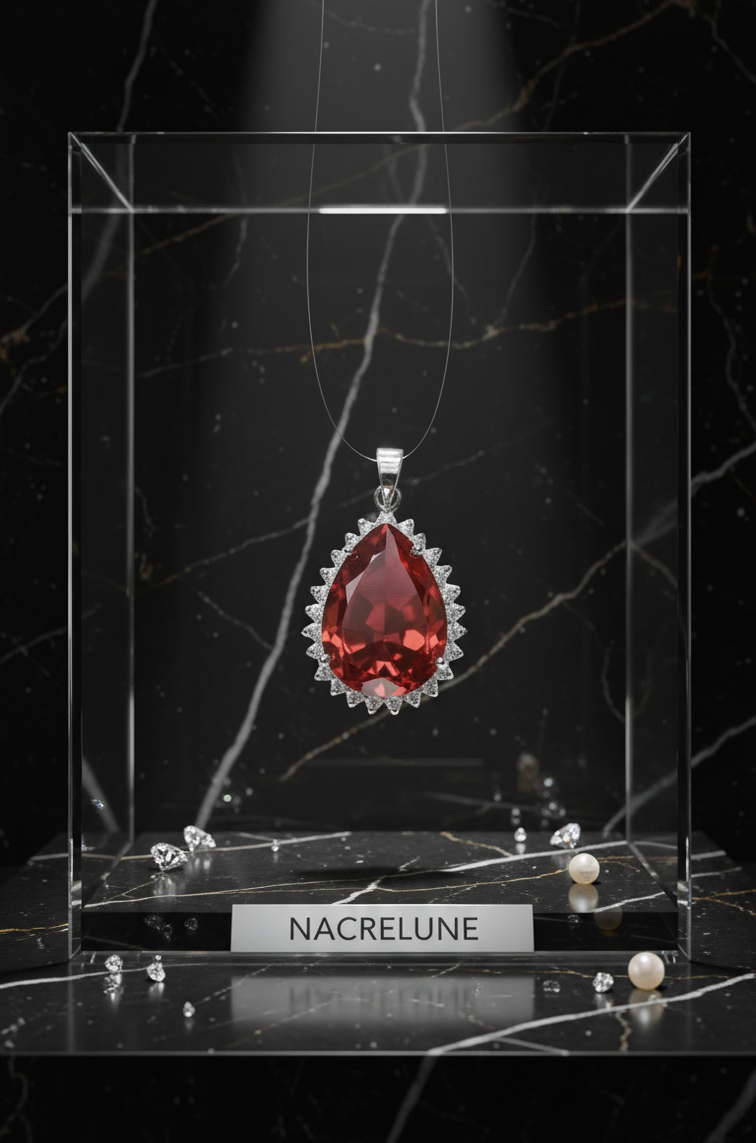 Orange topaz imitation zirconia pendant