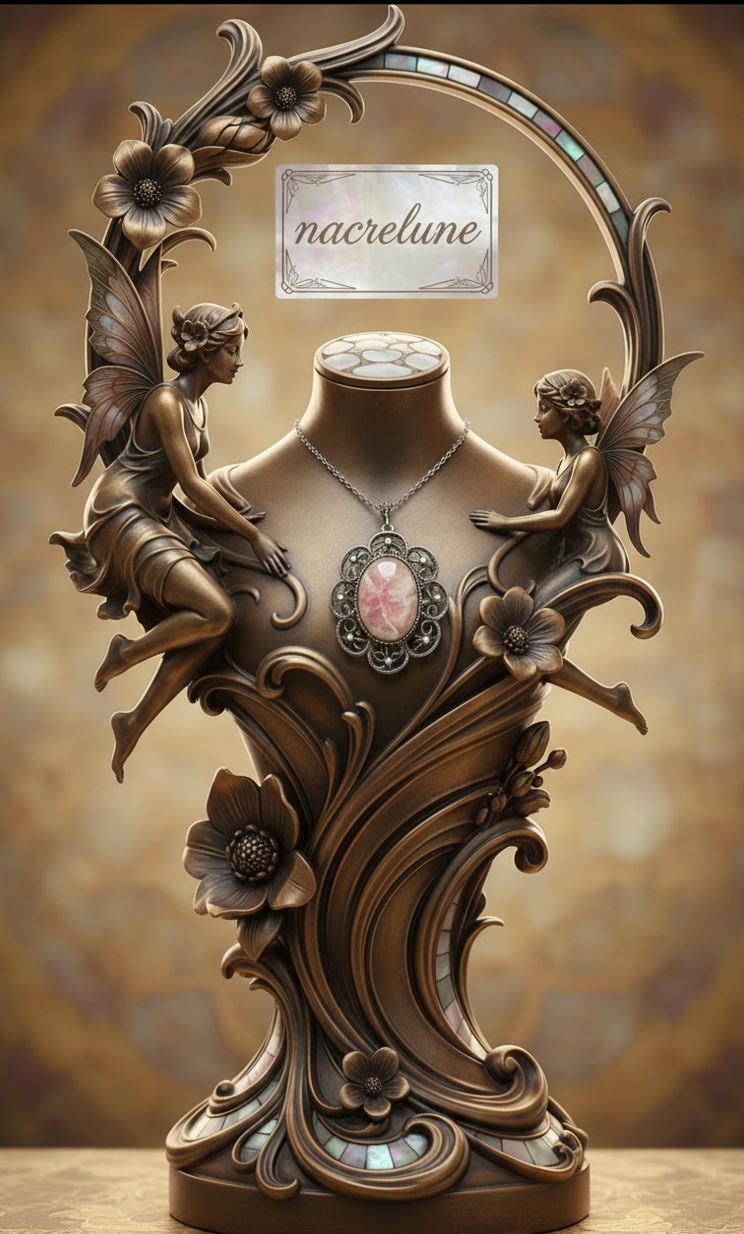 Grand Pendentif Camée Fée des Fleurs | NACRELUNE NACRELUNE pendentif