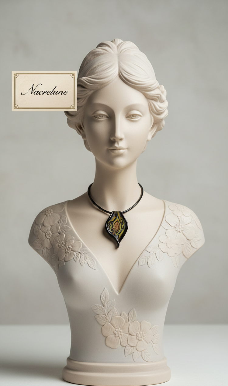 Pendentif en Verre Artistique en Forme de Feuille — 5 Couleurs | NACRELUNE NACRELUNE pendentif