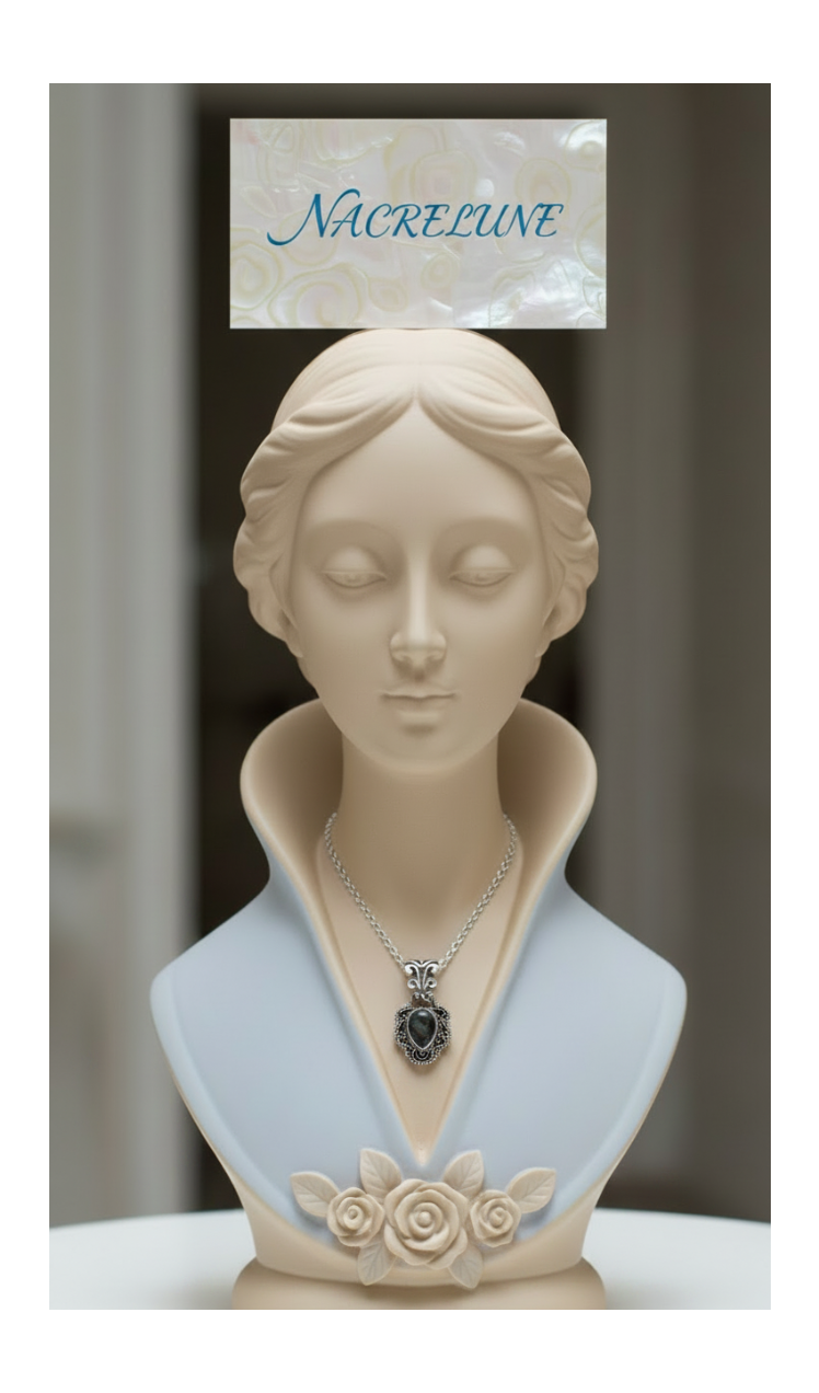 Petit Pendentif en Argent & Œil du Tigre Bleu — Bijou Lithothérapie | NACRELUNE NACRELUNE pendentif