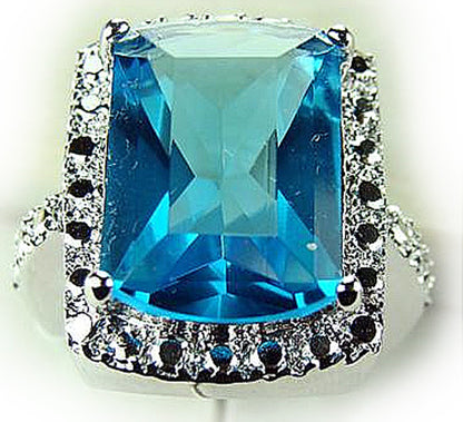 Blue topaz silver ring R45