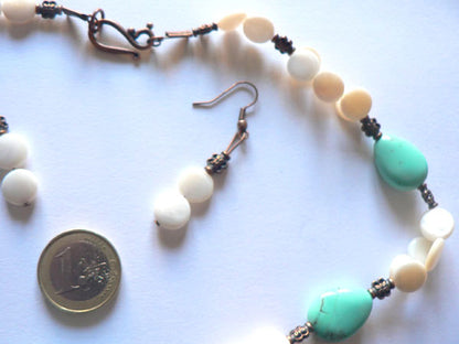 mother-of-pearl and turquoise pastille set SE117