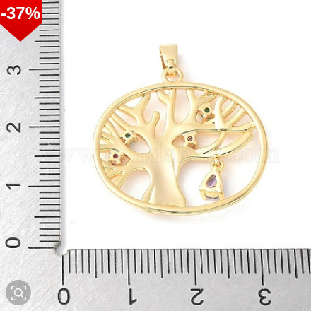 Pendentif Arbre de Vie Plaqué Or – Zirconias Multicolores | NACRELUNE NACRELUNE pendentif