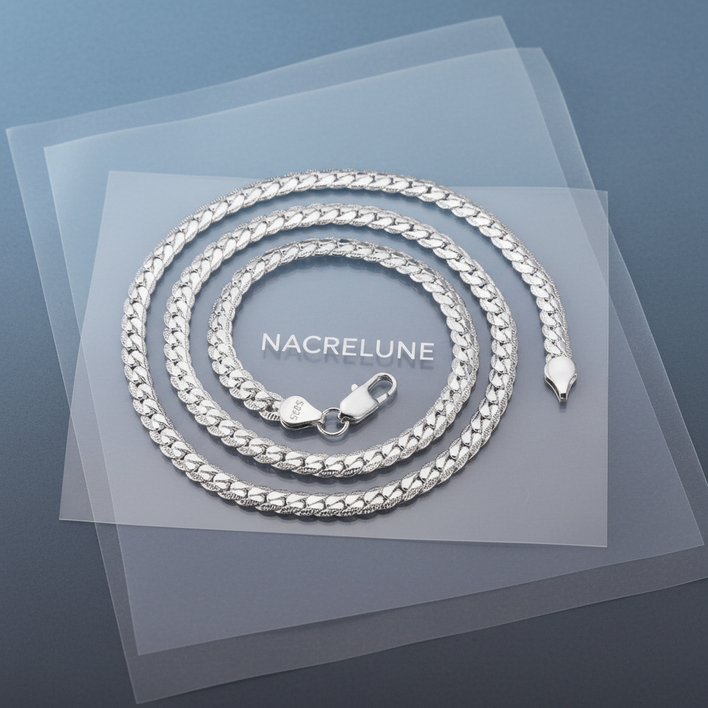 Collier argent véritable maille épaisse Argent nacrelune.com collier