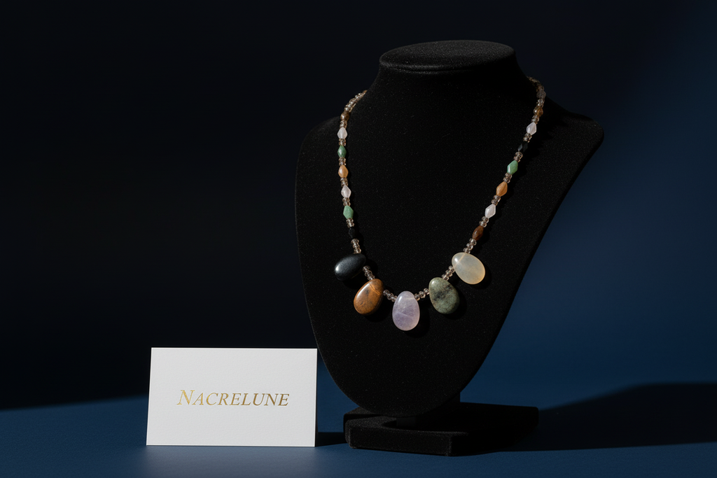 Collier de pierres naturelles semi précieuses nacrelune.com collier