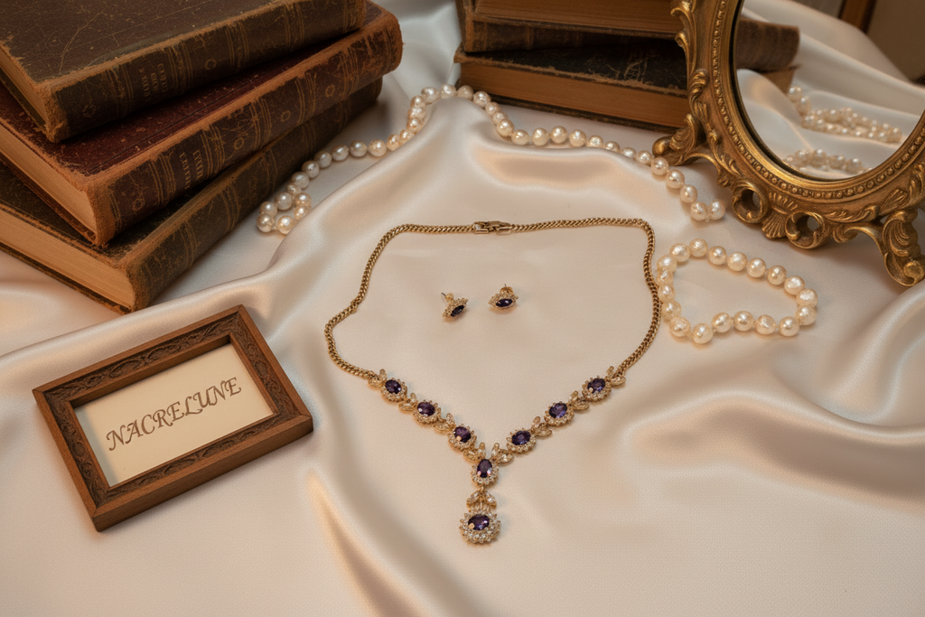 Parure zirconia améthyste nacrelune.com parure