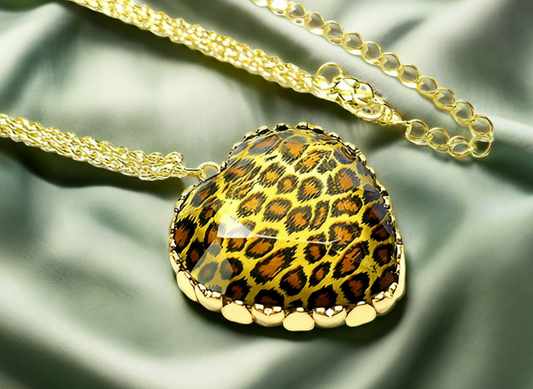 🎃Pendentif fantaisie en forme de coeur tigré NACRELUNE pendentif