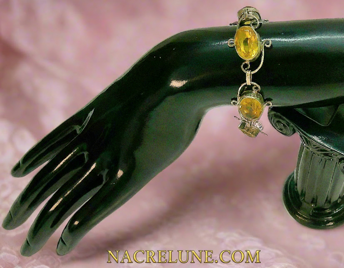 Bracelet en argent avec citrines taillées NACRELUNE bracelet