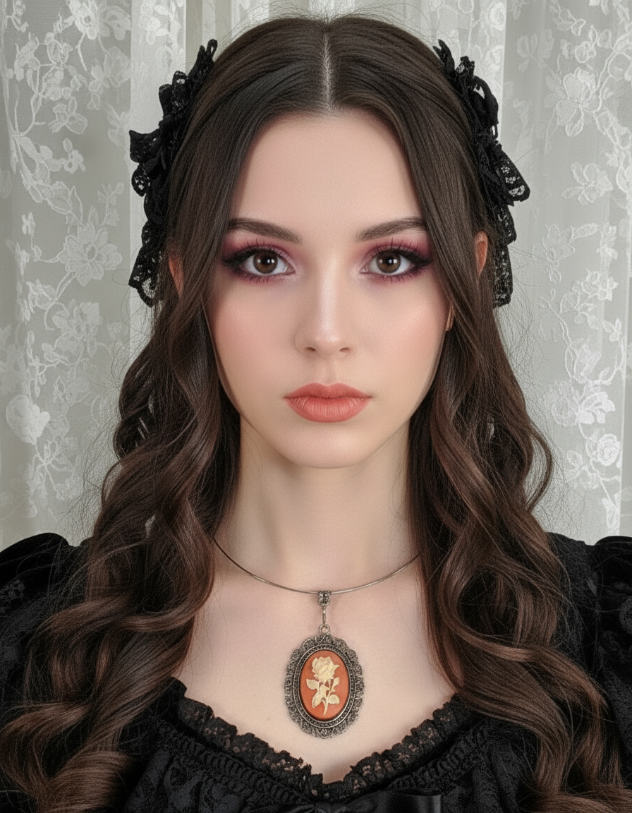 Grand pendentif camée en résine avec rose blanche : couleur à choisir nacrelune.com pendentif