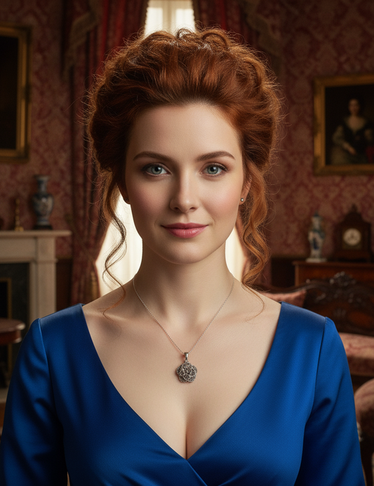 Pendentif en argent 925 et marcassites en forme de rose NACRELUNE pendentif