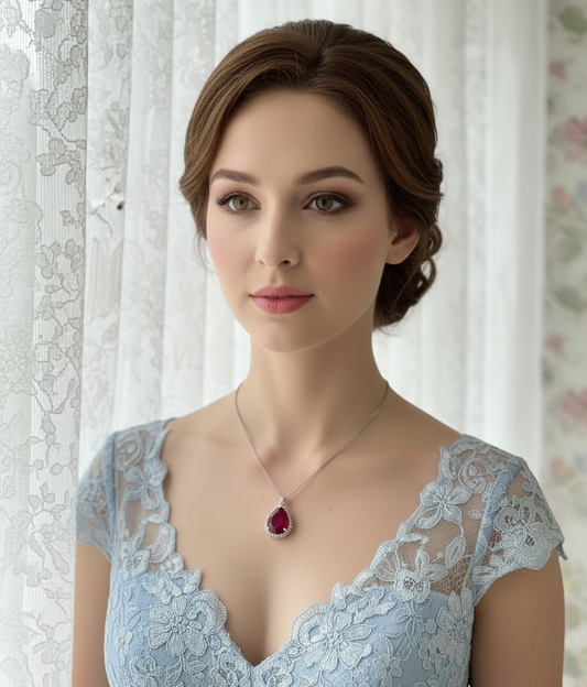 Pendentif en zirconia imitation topaze orange NACRELUNE pendentif