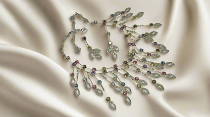 Parure en strass multicolores