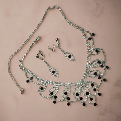 Parure en strass blancs et topazes NACRELUNE parure