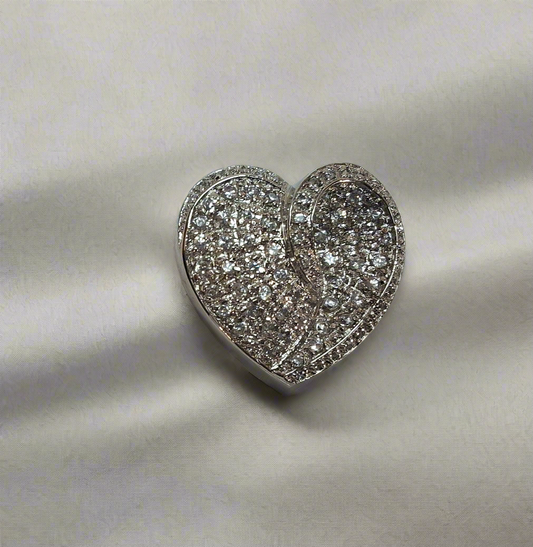 Pendentif coeur pavage zirconia