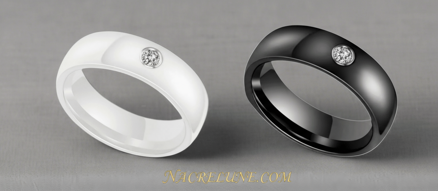 Bague en céramique : choisissez votre couleur NACRELUNE Bague