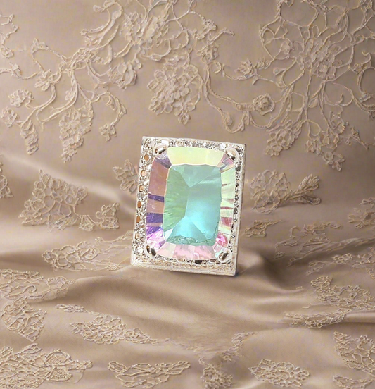 Pendentif en argent 925 avec topaze traitée mystique multicolore