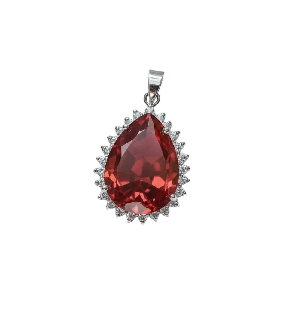 Pendentif en zirconia imitation topaze orange nacrelune.com pendentif