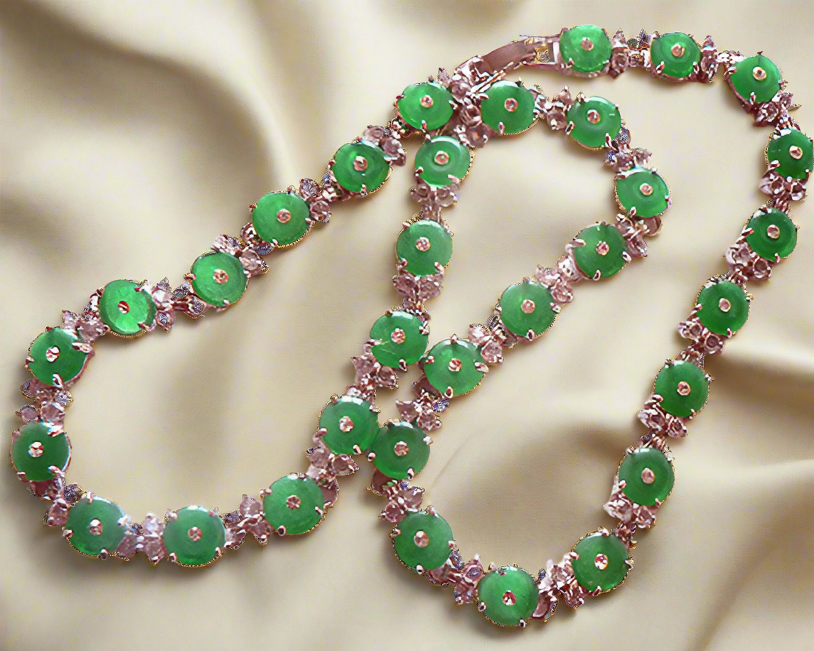 collier en zirconia imitation emeraudes et diamants nacrelune.com collier