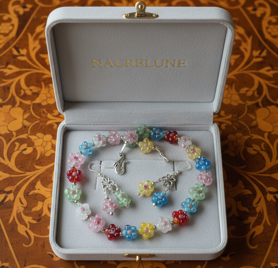 Parure de fleurs multicolores en résine Multicolore NACRELUNE parure