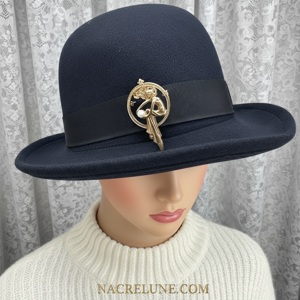 Broche art nouveau avec perle nacrelune.com broche